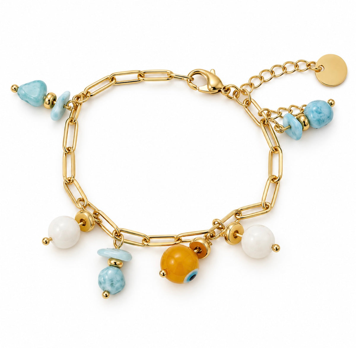 Larimar charm bracelet
