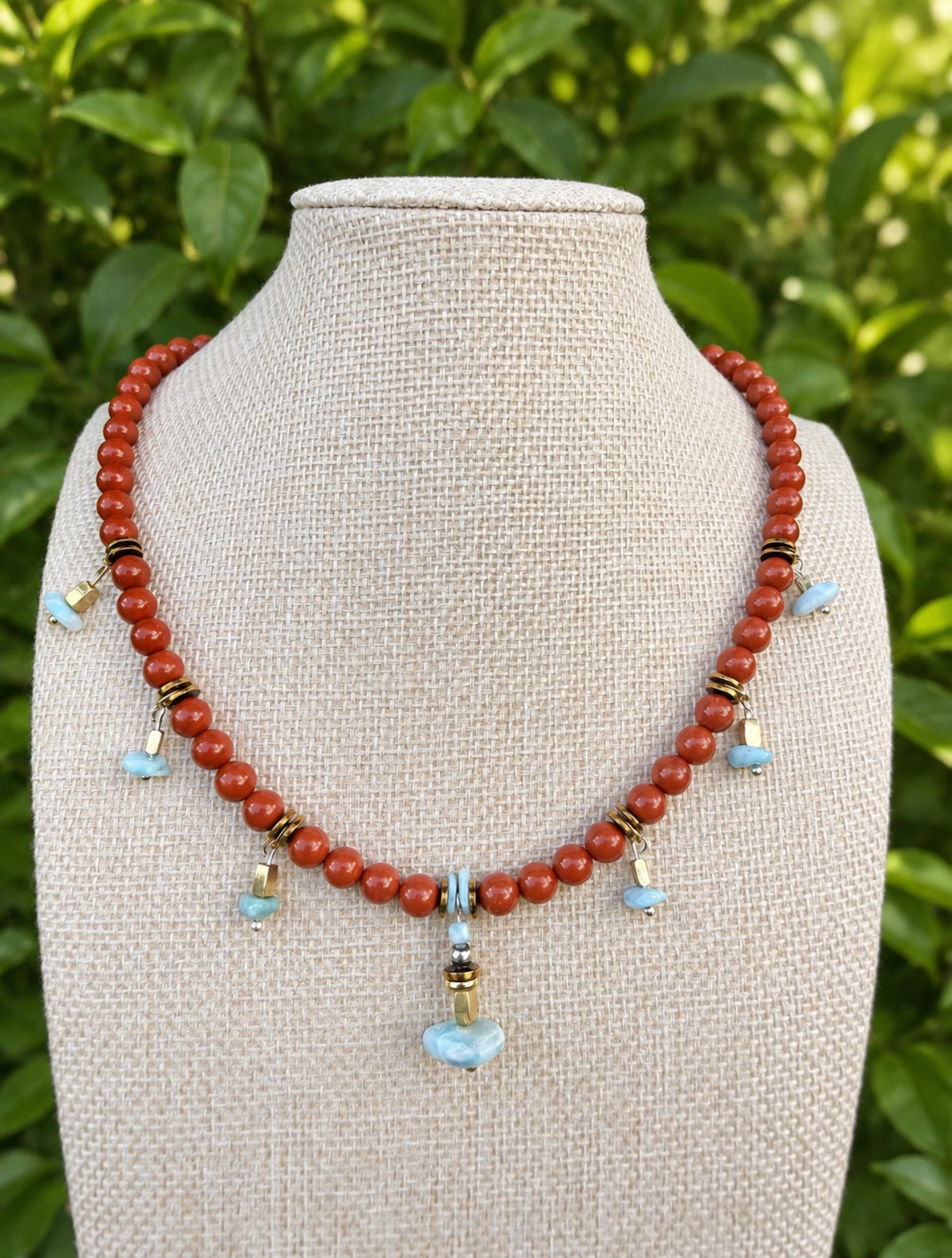 Jasper & larimar necklace