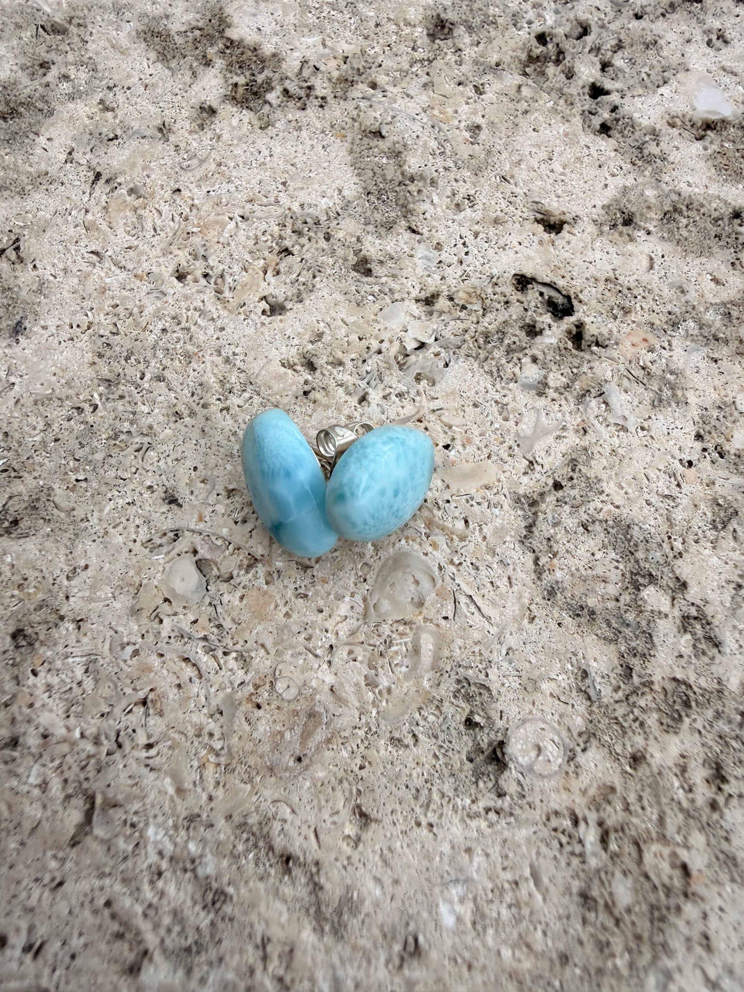 Oval Larimar studs