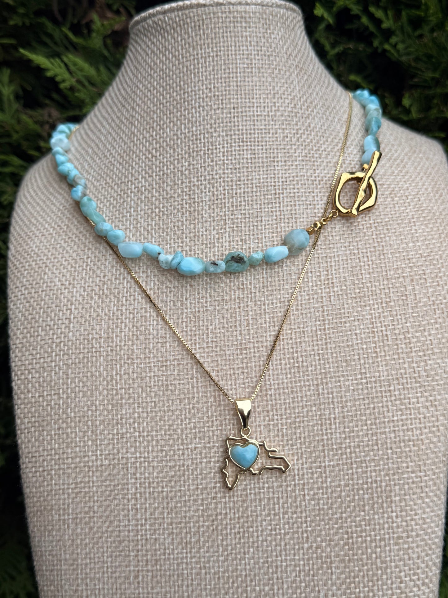 Map & larimar chocker set