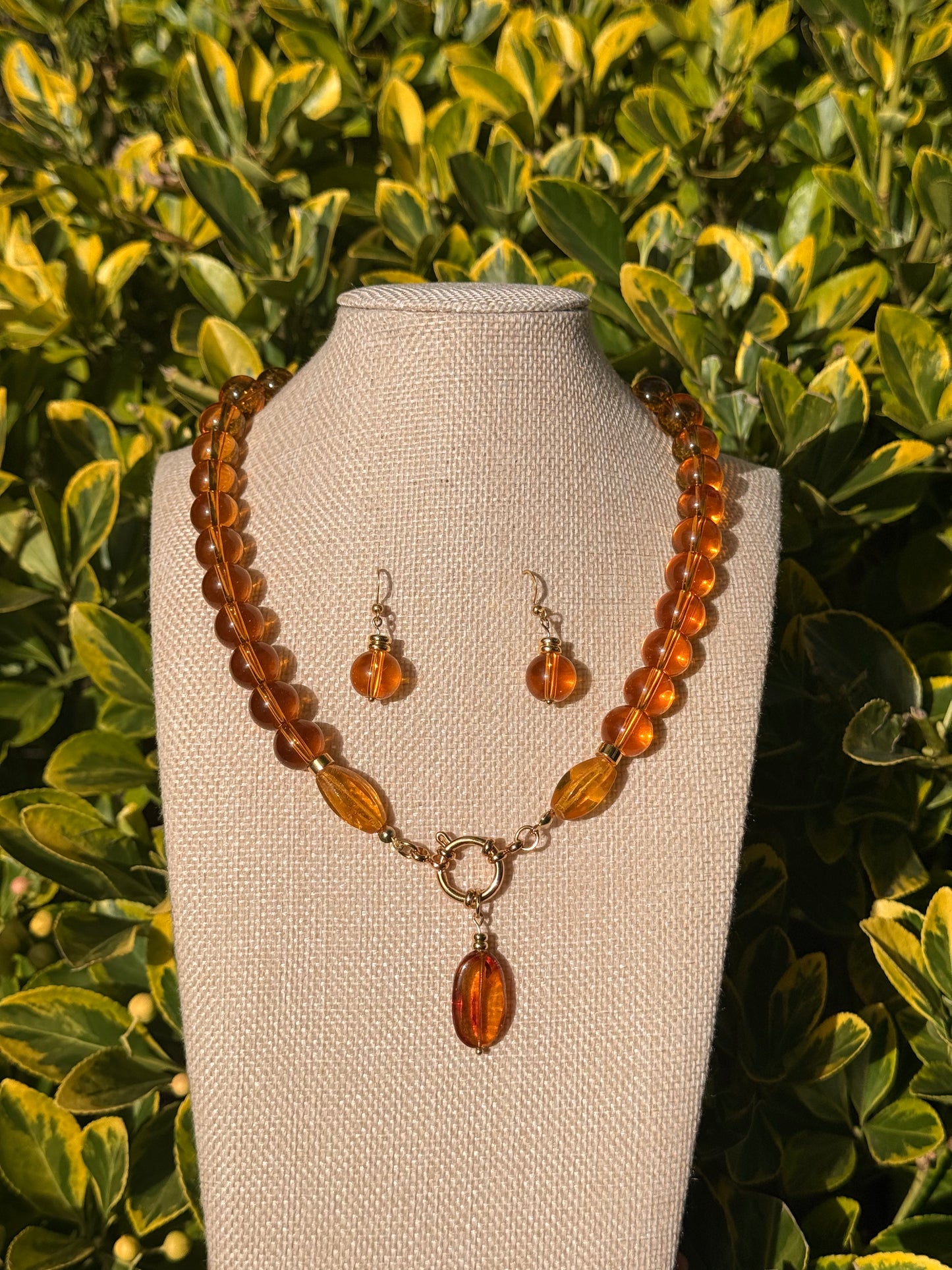 Glass & Dominican Ambar necklace