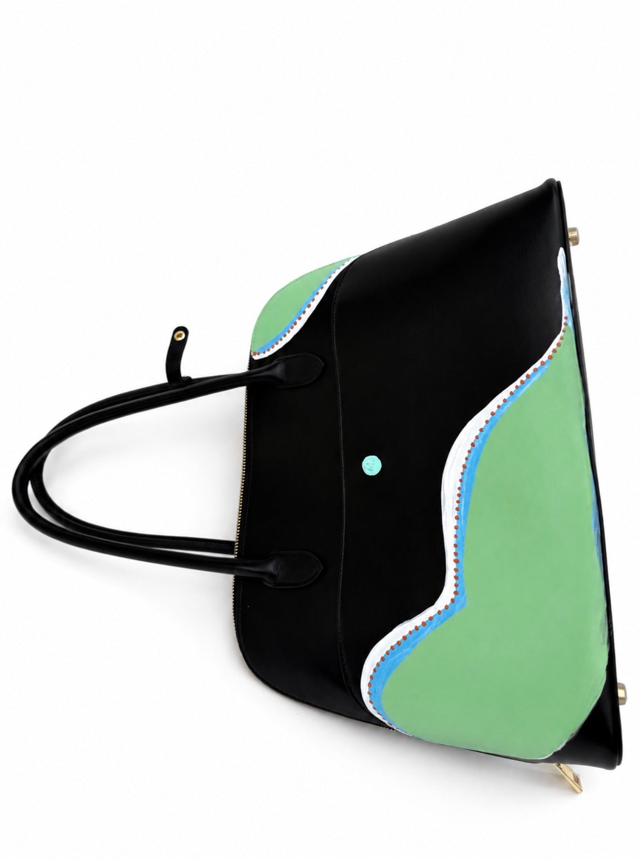 Hand painted Larimar tote