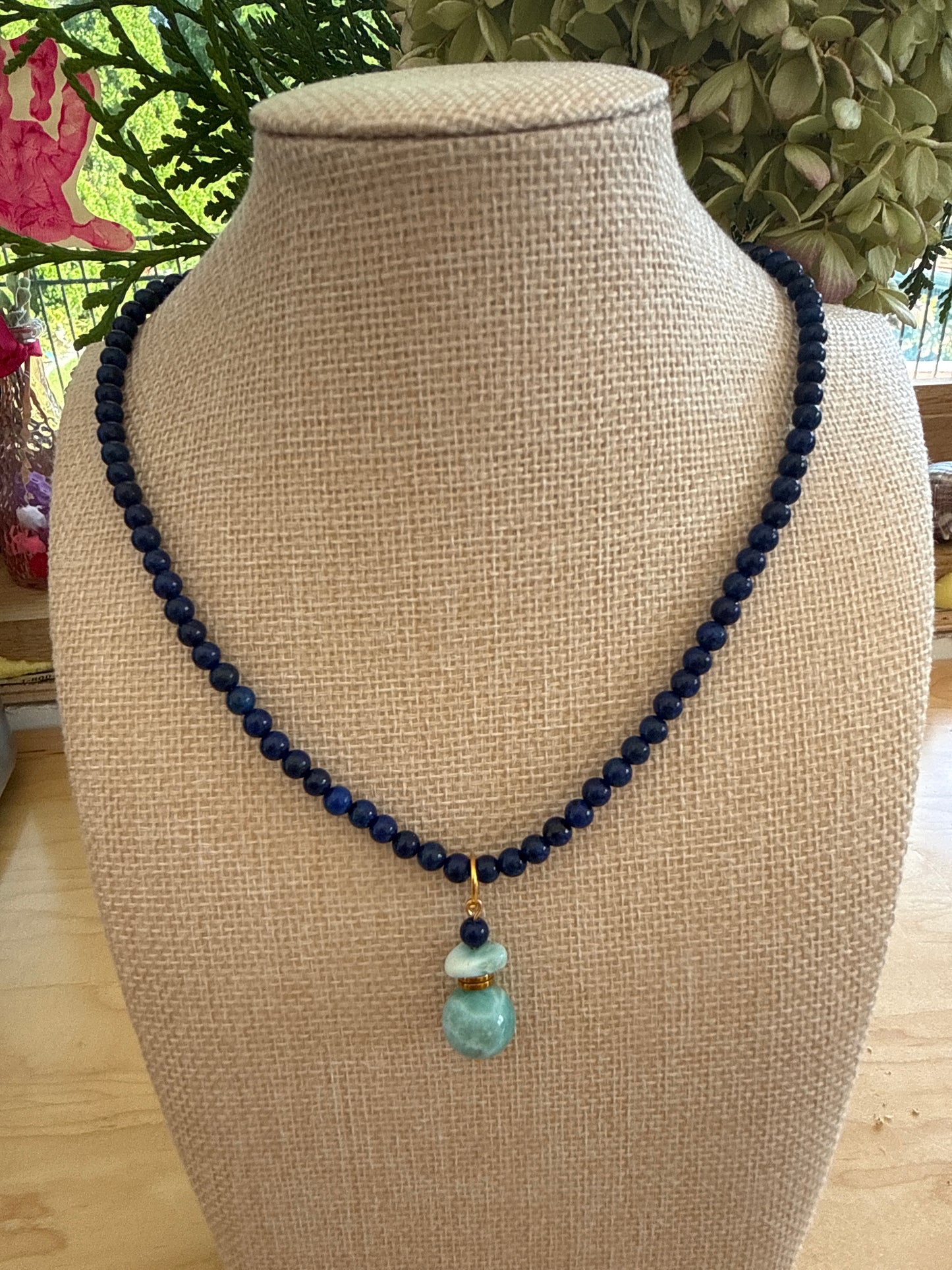 Lapis Lazuli /Larimar pedant necklace