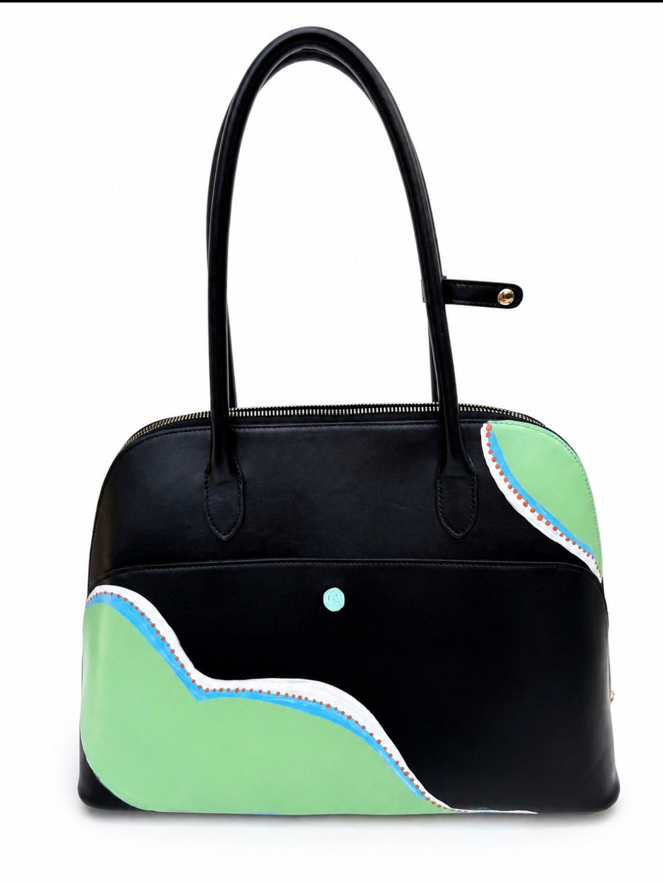 Hand painted Larimar tote