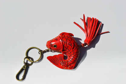 Leather lobster bag charm