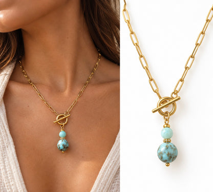 Larimar water drop pedant