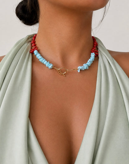 Larimar Red Coral chocker N.1