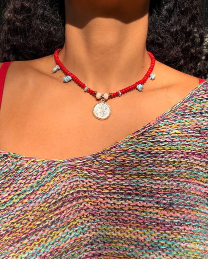 Red coral Mediterranean necklace