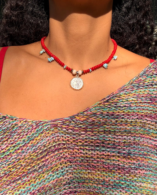 Red coral Mediterranean necklace