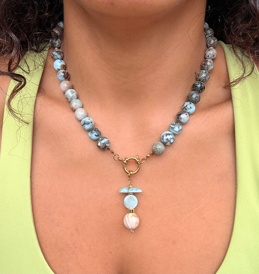 Copper Larimar & Nacar