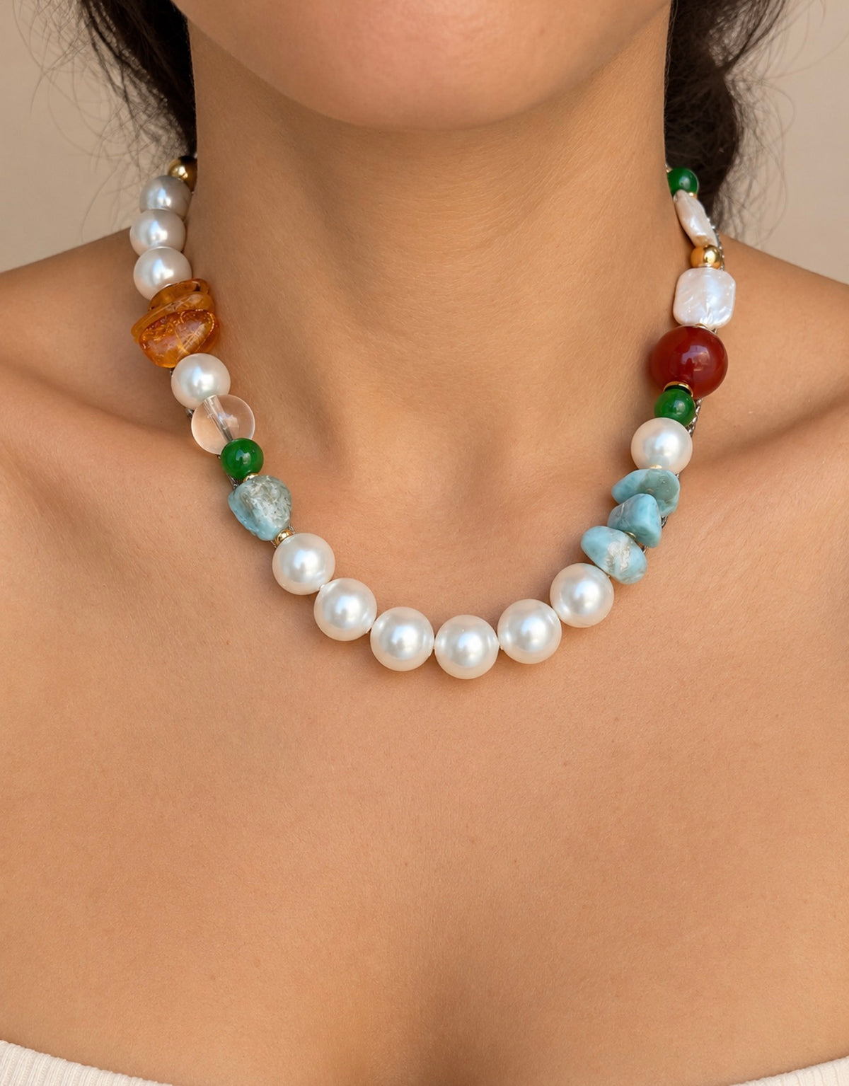 Multiple stone necklace