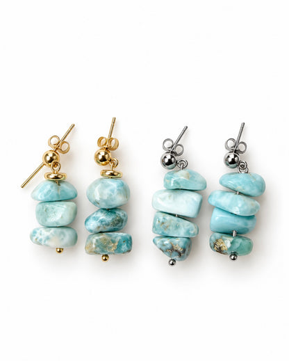 Larimar waterfall earrings