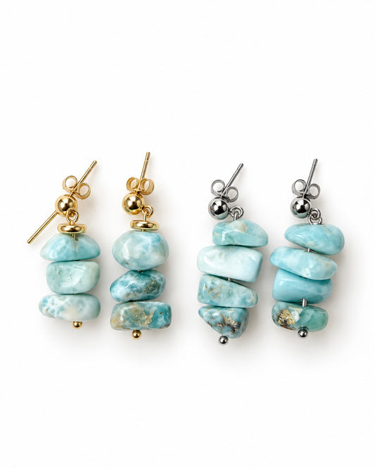 Larimar waterfall earrings