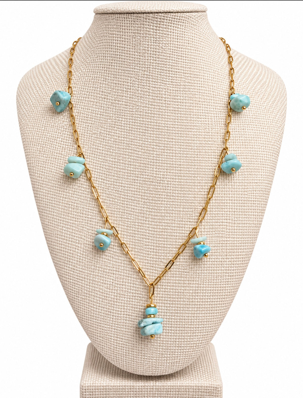 Larimar Waterfall necklace