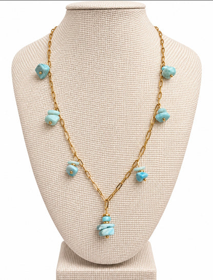 Larimar Waterfall necklace