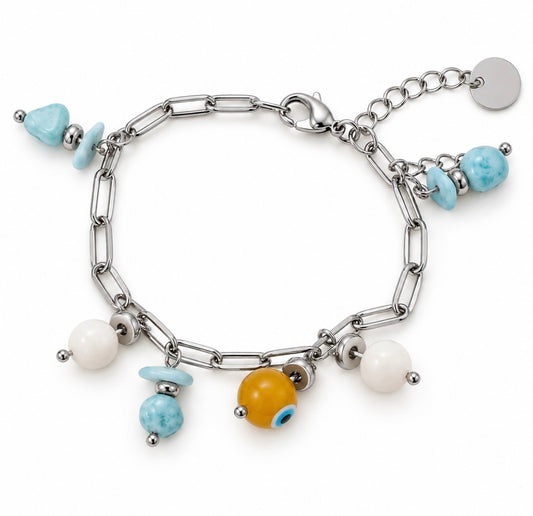 Larimar charm bracelet
