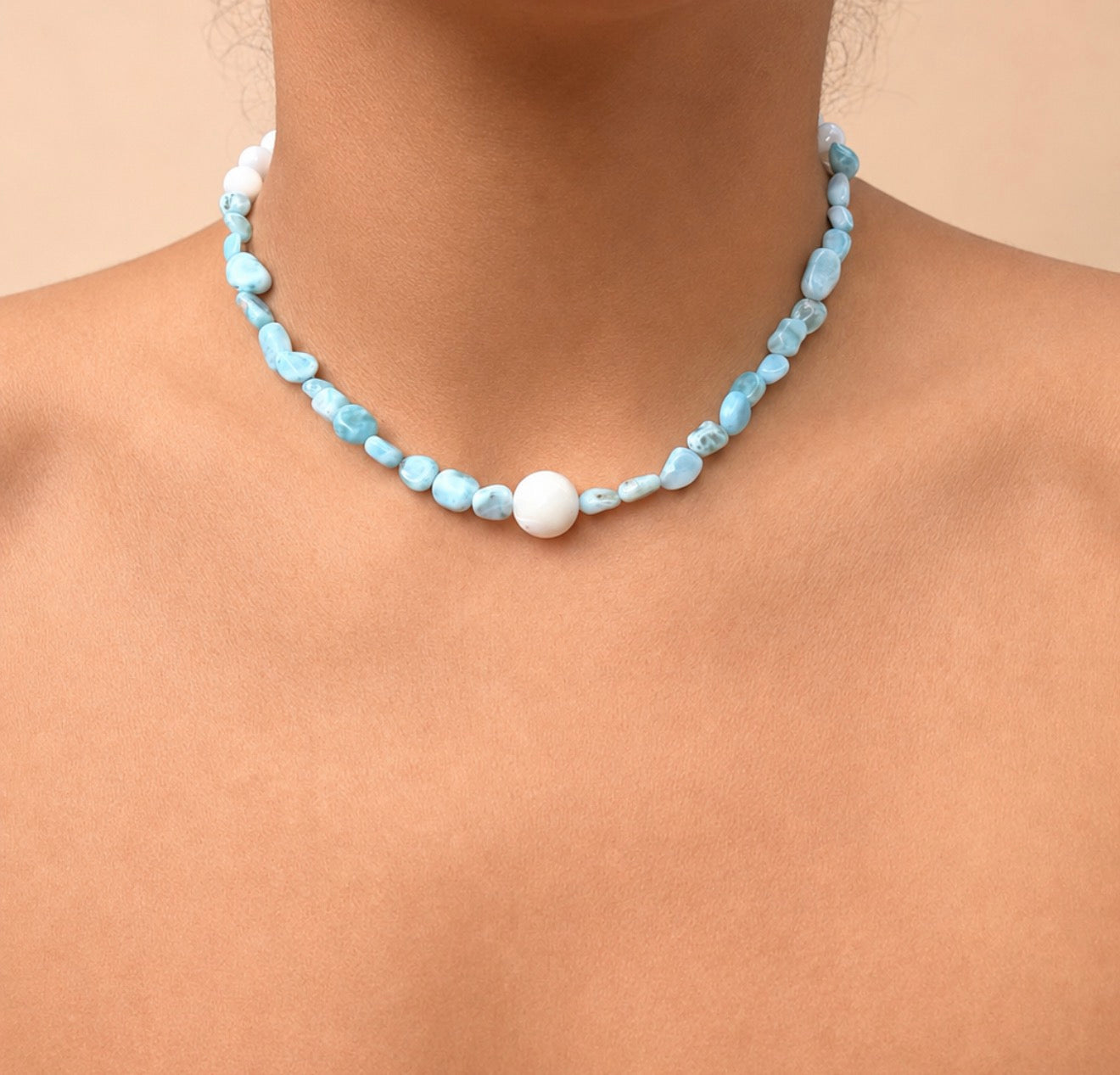 Larimar & Mother of Pearl chocker