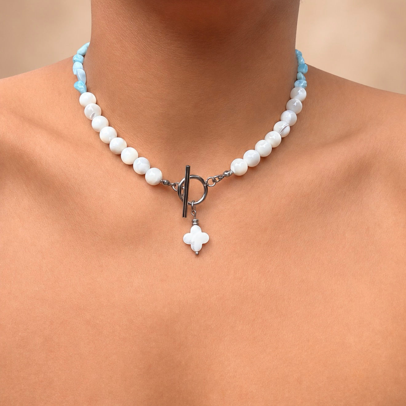 Larimar & Mother of Pearl chocker