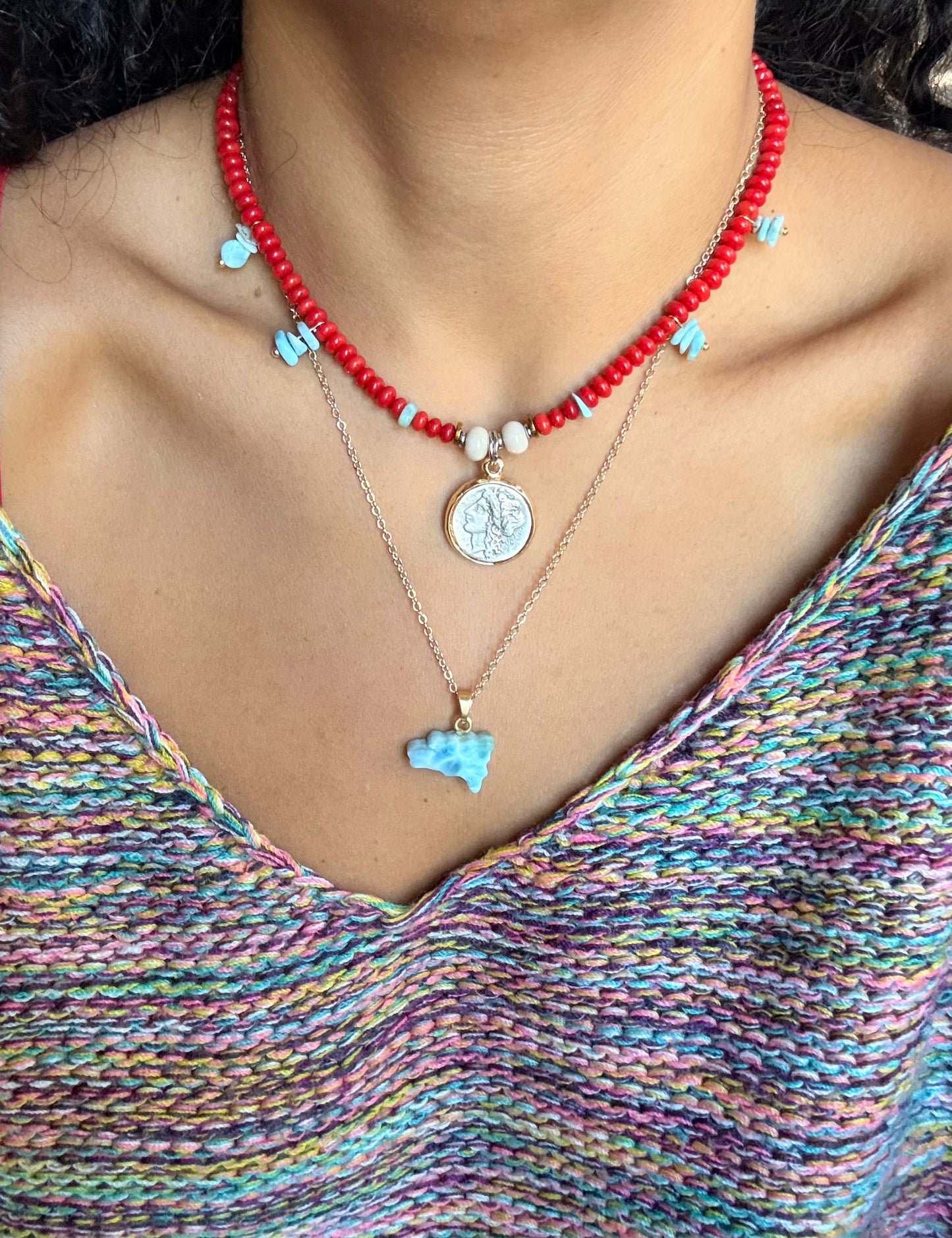 Red coral Mediterranean necklace