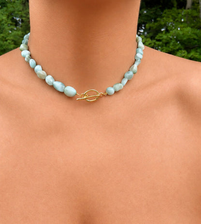 Dominican Amber Larimar Necklace