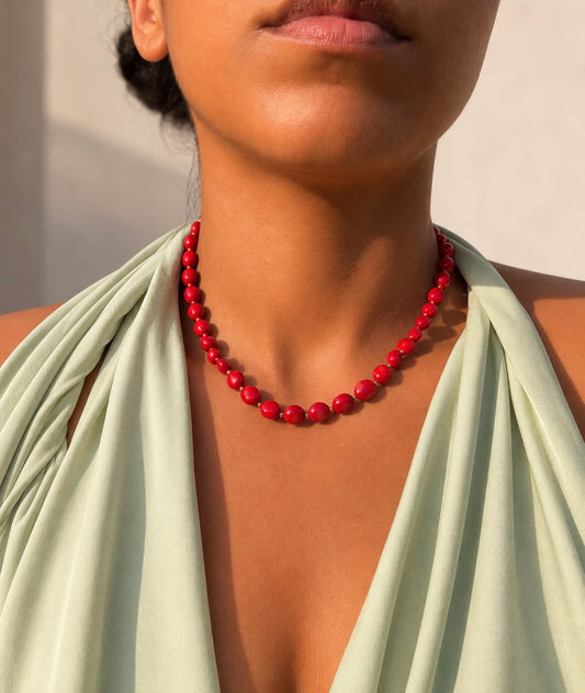 Larimar Red Coral chocker N.1