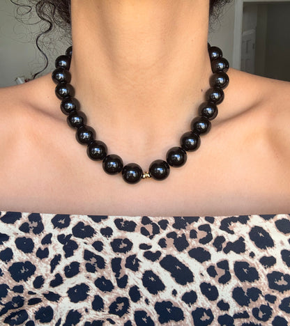 Black onyx Dalmatian Jasper Necklace