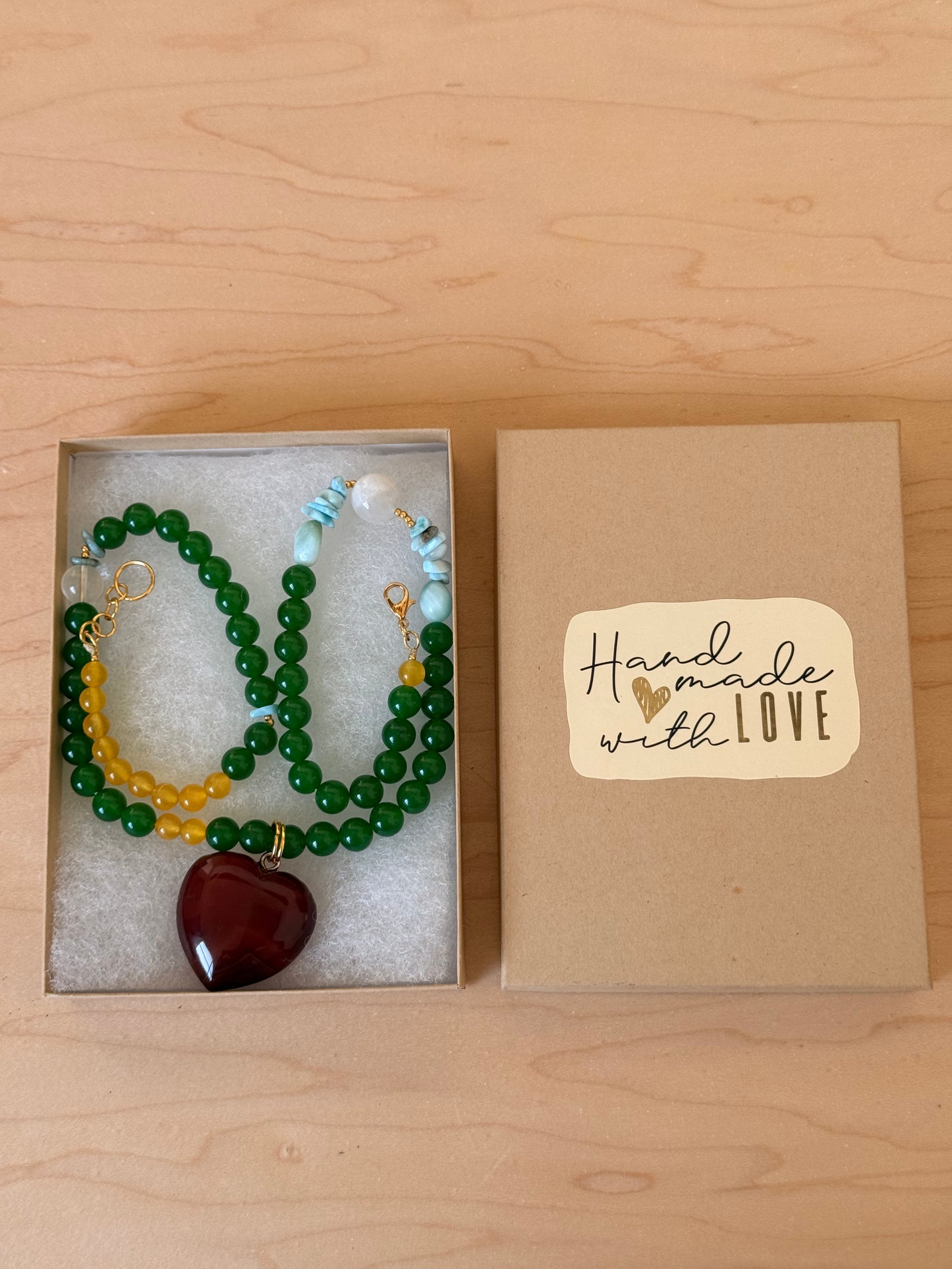 Jade multi stone necklace