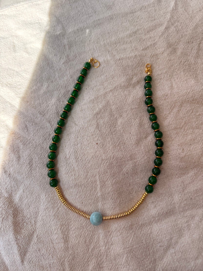 Jade & Larimar pedant necklace