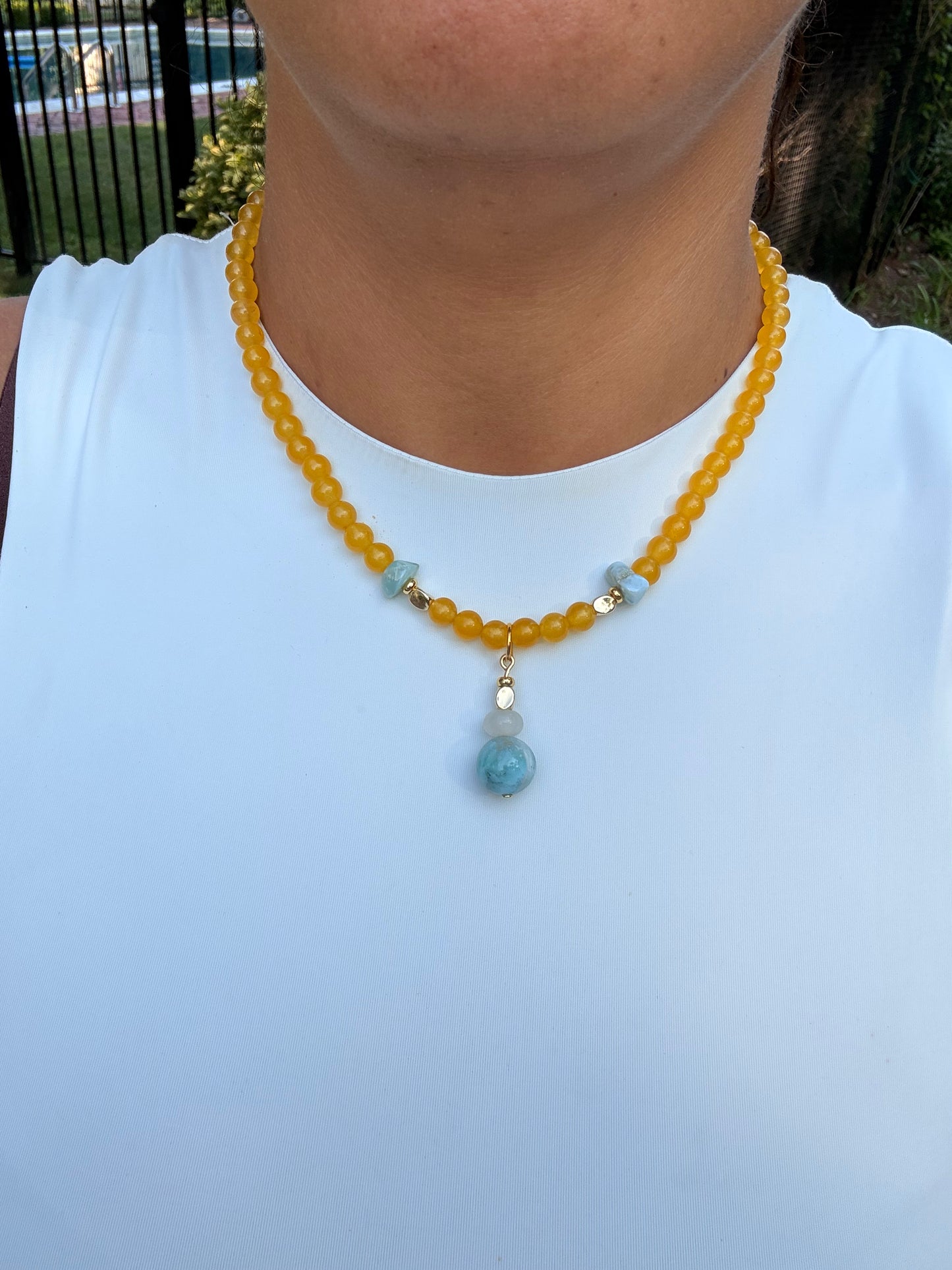 Lemon Jade/ Blue Natural Larimar