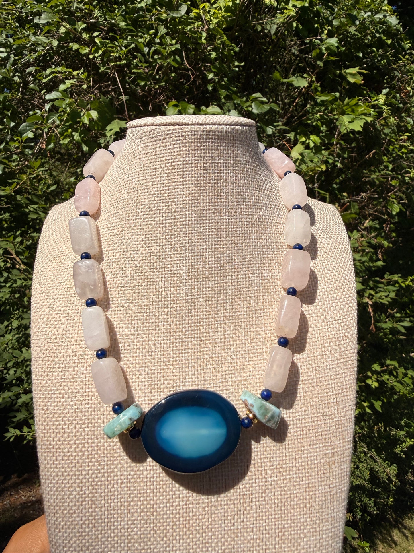 Pink Quartz Cristal pedant necklace