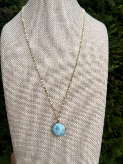 Larimar cabochon pedant