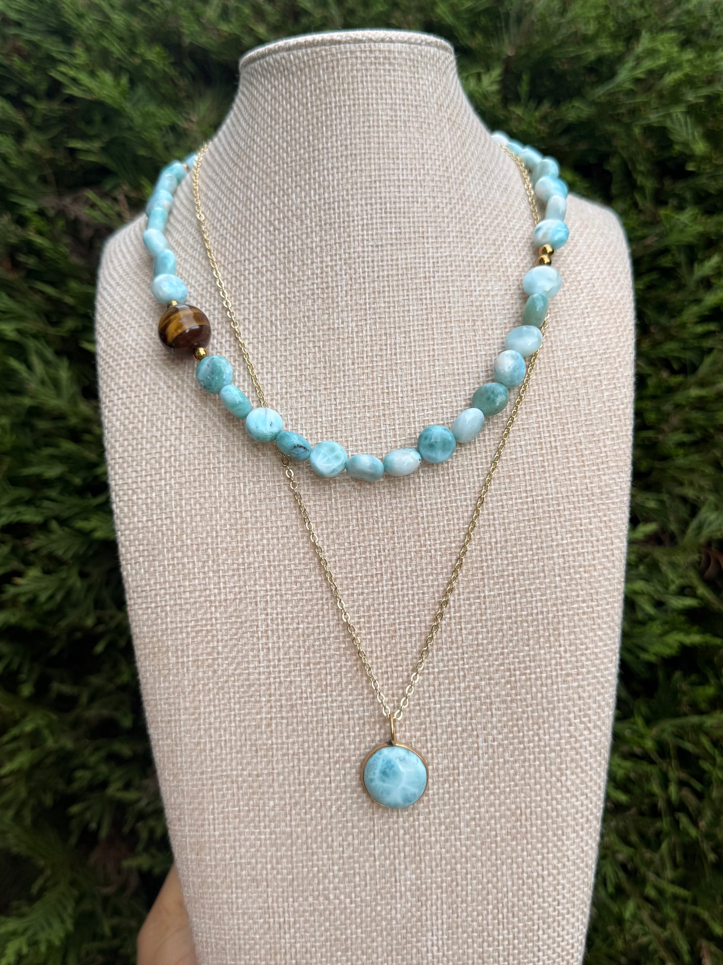 Larimar cabochon pedant
