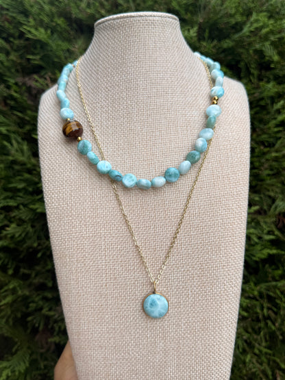 Larimar cabochon pedant