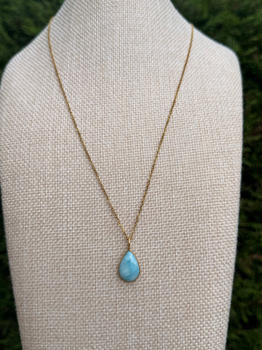 Larimar pedant chain