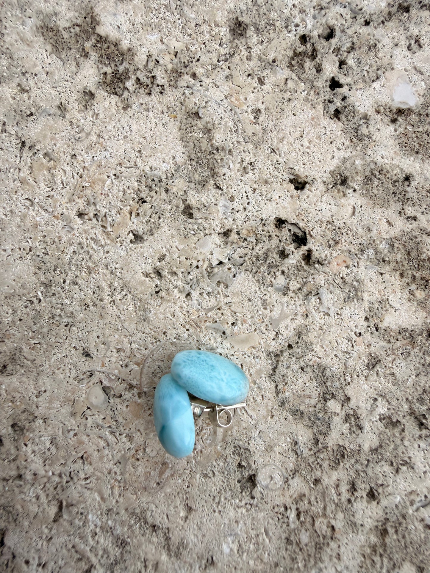 Oval Larimar studs