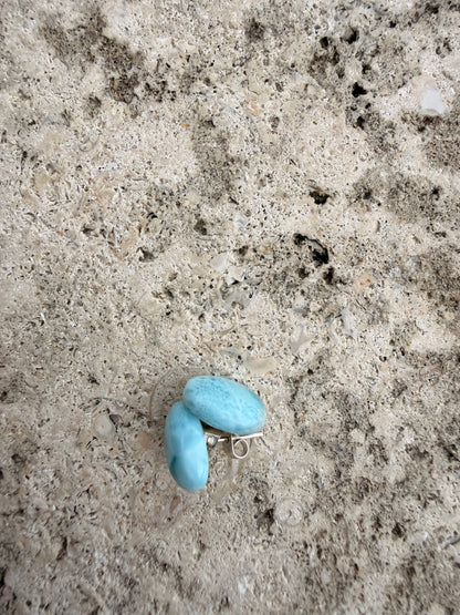 Oval Larimar studs