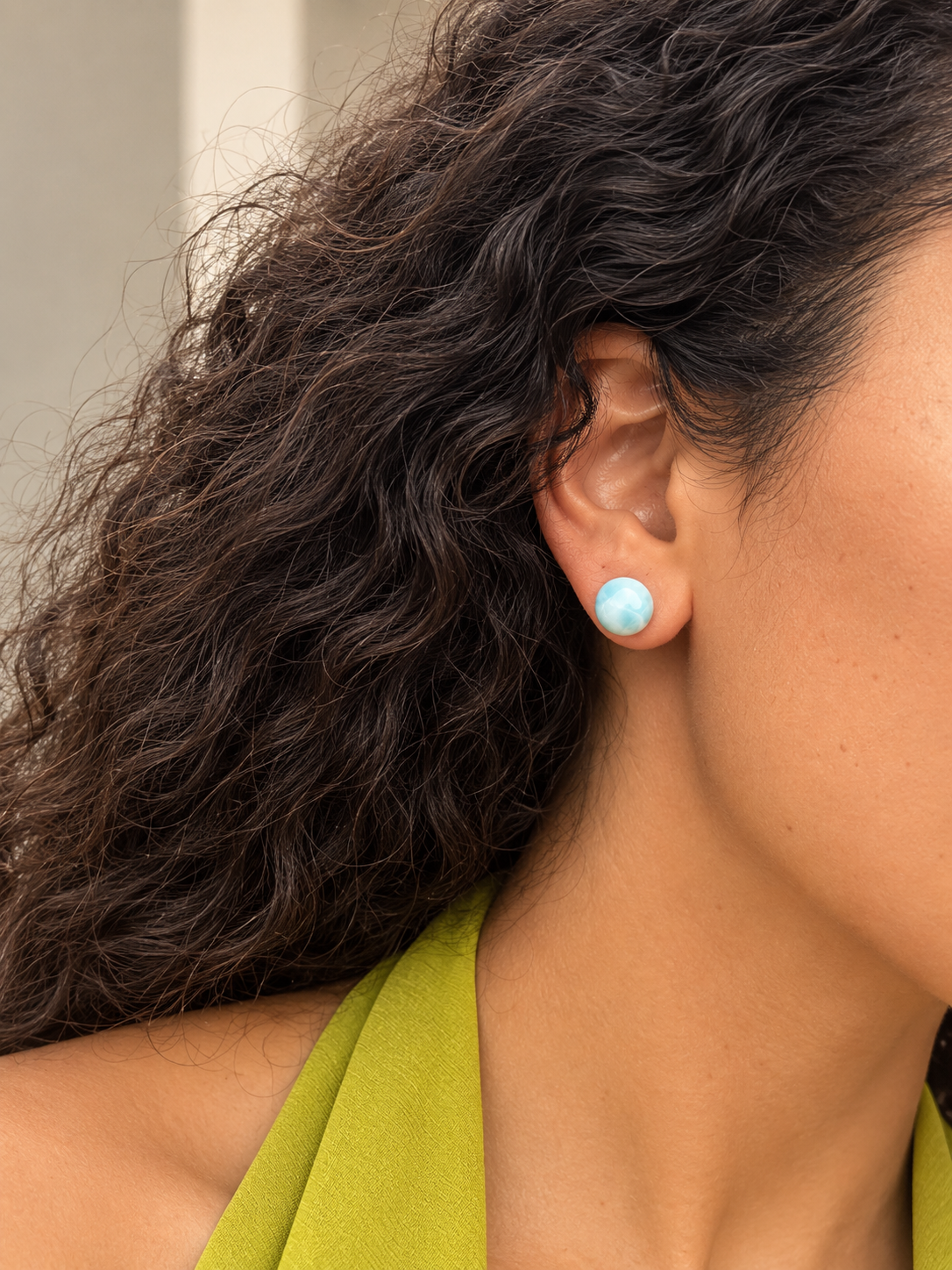 Larimar studs