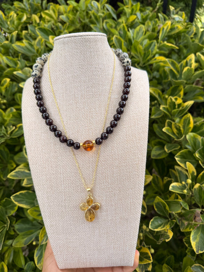 Multi stone necklace set