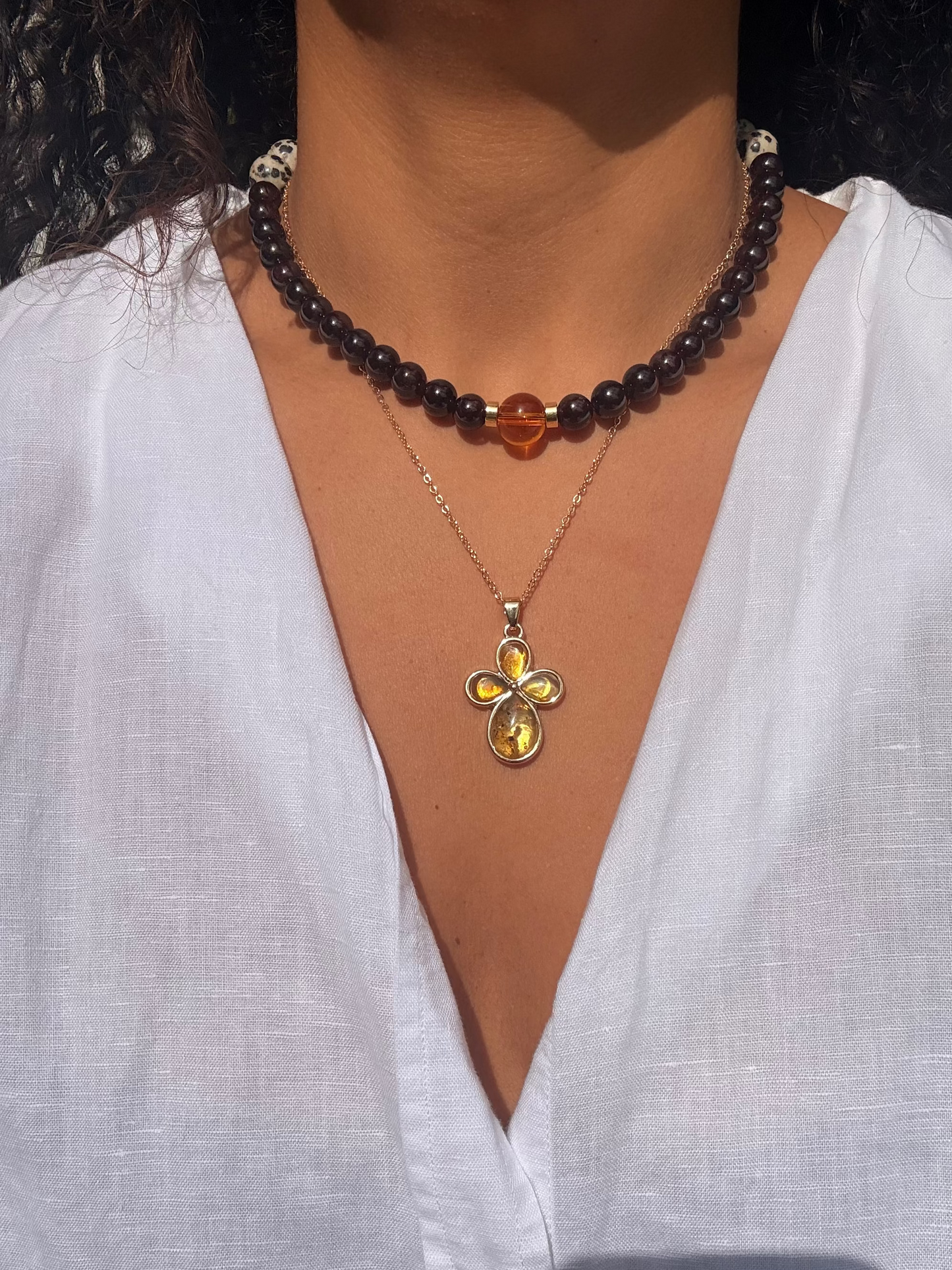 Multi stone necklace set