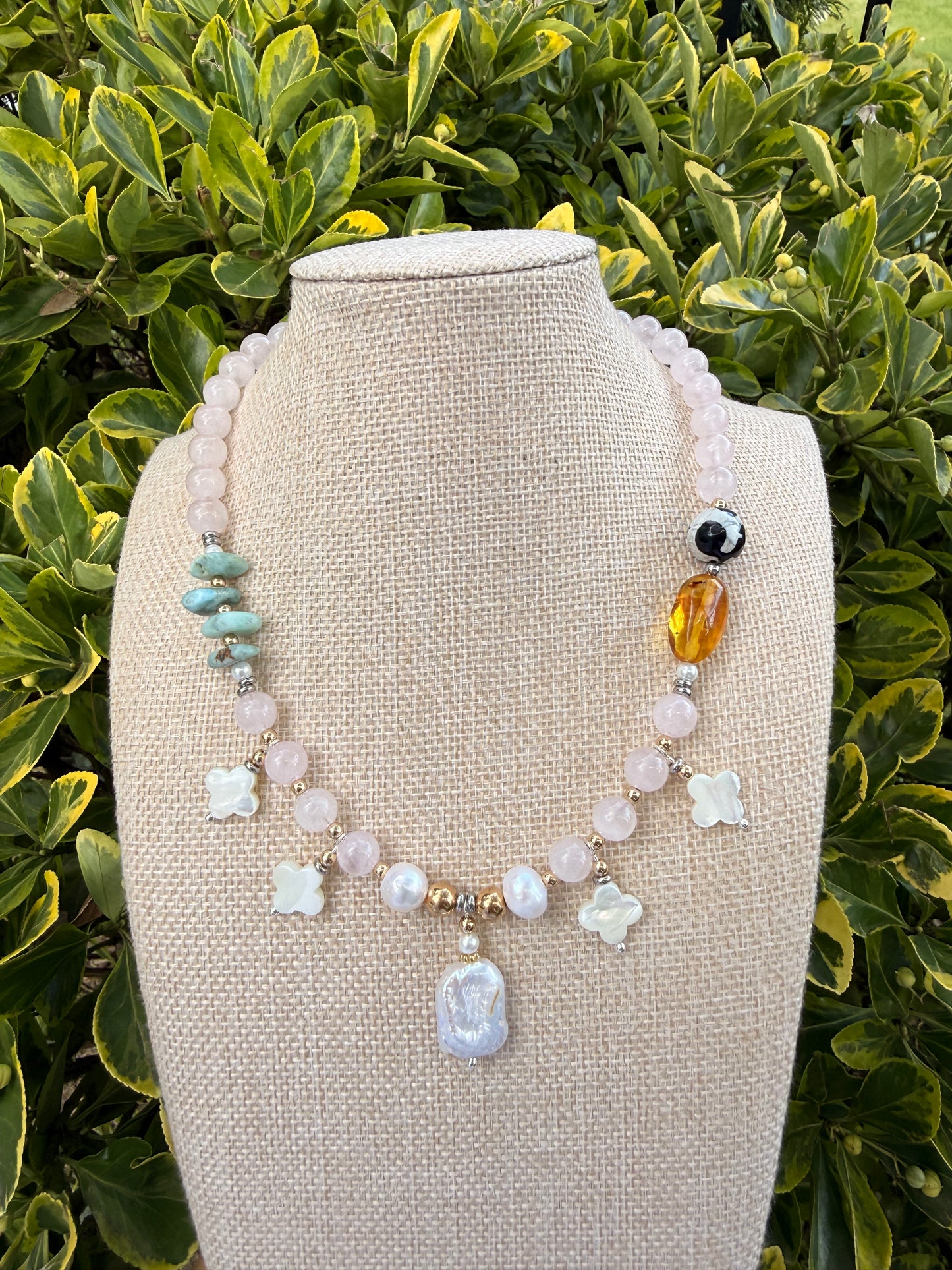 Baroque Pearl multi stone necklace
