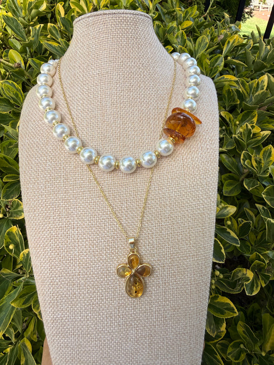 Shell pearl, Ambar cross set
