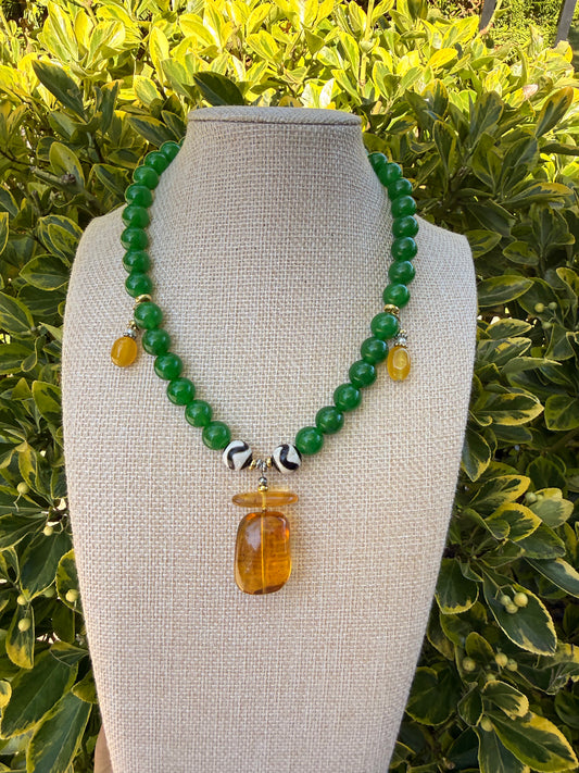 Ambar & Jade necklace