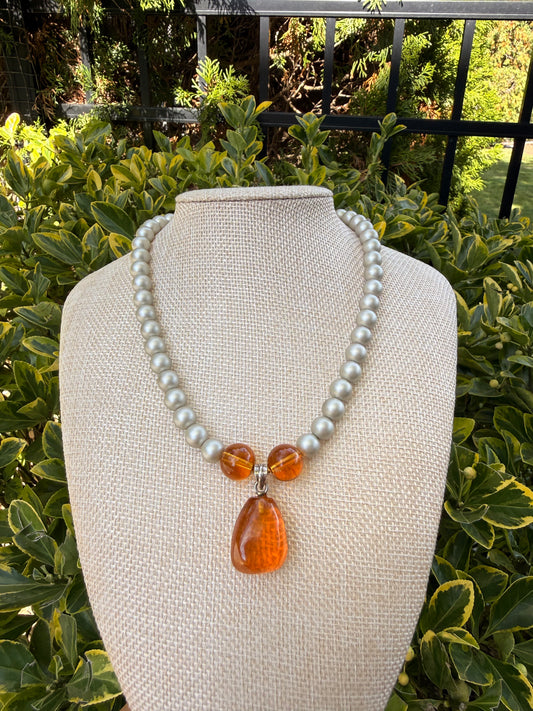 925 Silver Ambar pedant necklace