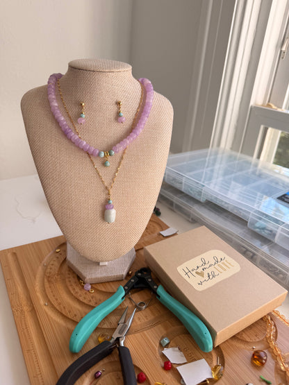 Larimar & Dyed Jade necklace set