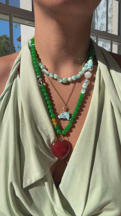 Jade multi stone necklace